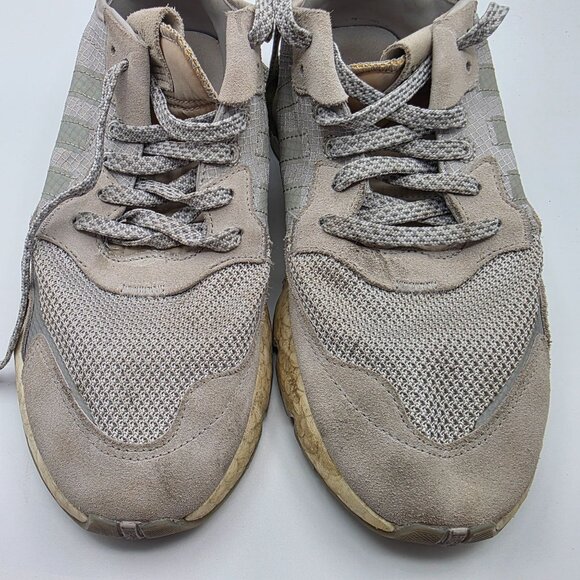 Adidas Nite Jogger Gold Metallic Boost EVM Mens Sise 9 Gray Shoes Athletic Walk